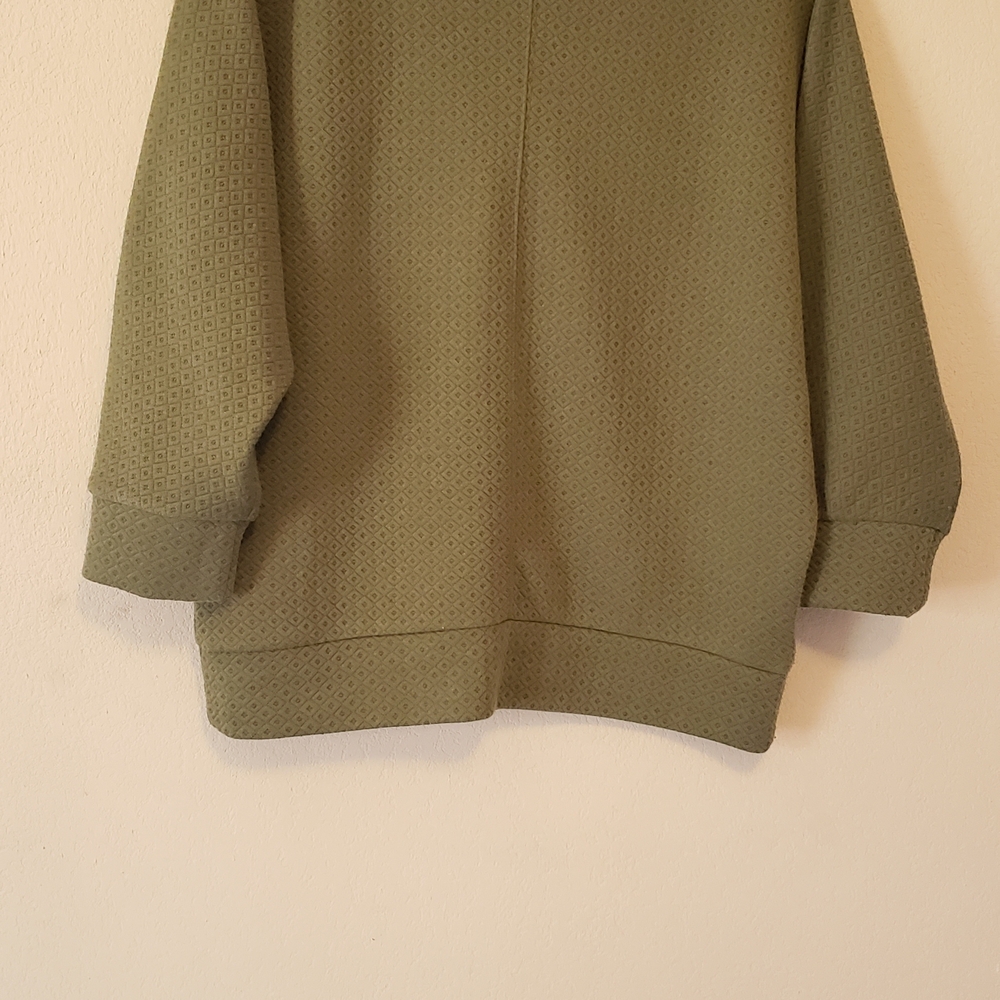 Olive‎ Green Textured Women's Sweatshirt